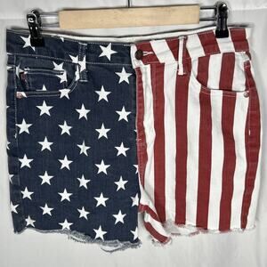 Judy Blue American Flag Hi-Rise Denim ShortSize 1XL Style #150273 Stars Stripe